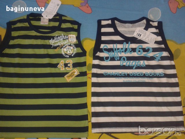 детски летни памучни потници в 2 цвята-размер-116-122, снимка 7 - Детски тениски и потници - 11074858