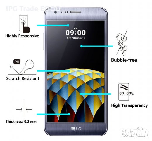 LG X Cam стъклен протектор, снимка 4 - Фолия, протектори - 23819095