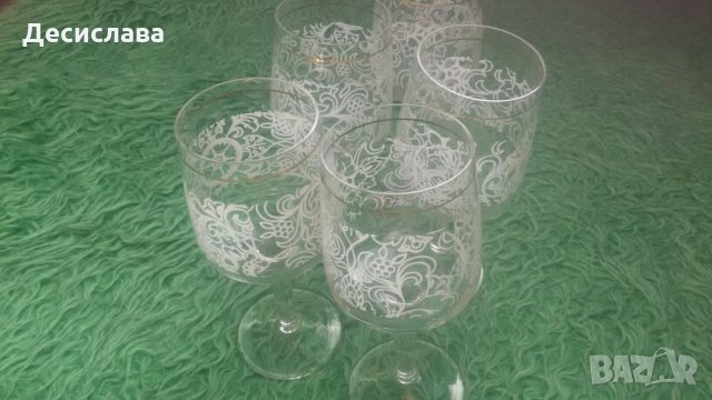 Красиви стъклени чашки с рисунък от соца, снимка 4 - Сервизи - 24580697