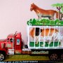 Голям детски камион с две клетки и 5 животни - кон тигър лъв 47см, снимка 2