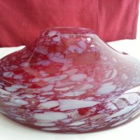Кристална червена купа, снимка 4 - Антикварни и старинни предмети - 20026744