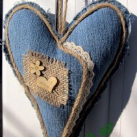 Сърце от дънков плат , снимка 2 - Романтични подаръци - 20342315
