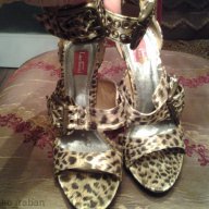 леопардови сандали номер 39 с висок ток, снимка 8 - Сандали - 7341668