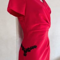 Червена рокля с къси ръкави марка KarteS, снимка 4 - Рокли - 18336322