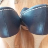 Сини обувки естествена кожа, снимка 10 - Дамски обувки на ток - 14140505