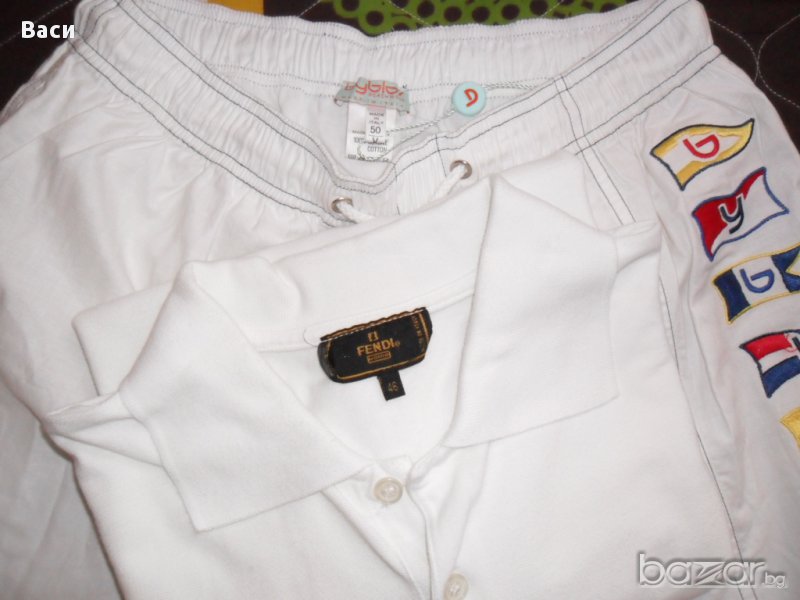 100 % FENDI оригинална мъжка тениска + подарък Byblos 100 % оригинални къси панталони Нови!, снимка 1