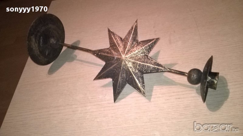 Метален свещник-40х16см-внос швеицария, снимка 1