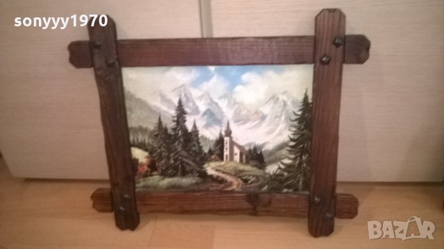 картина-57х47см-гора/планини-с дървена рамка-внос германия, снимка 8 - Антикварни и старинни предмети - 25978031