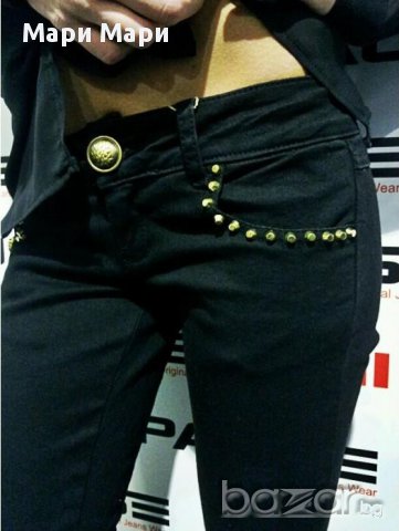 Дамски черни дънки с капси Pause Jeans 231074, снимка 3 - Дънки - 14069248
