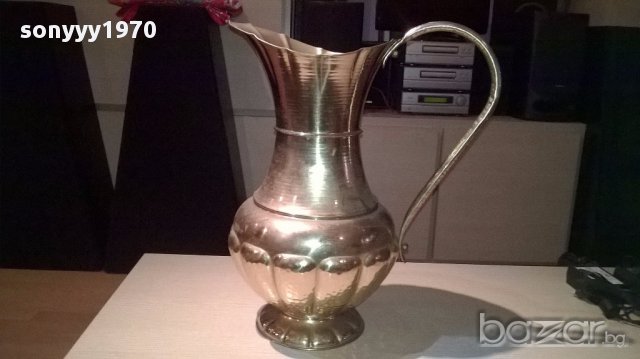 Огромна ретро кана-мед/месинг/бронз-50/41/30см-внос швеицария, снимка 14 - Антикварни и старинни предмети - 12833750