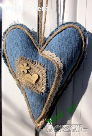 Сърце от дънков плат , снимка 2 - Романтични подаръци - 20342315