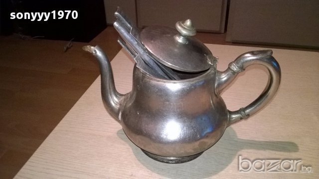 Марков чаиник 26х18х17см и прибори-внос швеицария, снимка 2 - Антикварни и старинни предмети - 17821412
