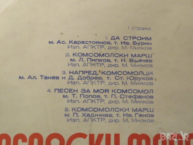 грамофонна плоча - Български младежки песни - изд.80те г., снимка 4 - Грамофонни плочи - 24977855
