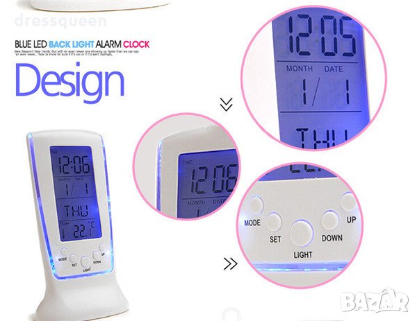 510 Настолен часовник с термометър , снимка 7 - Други стоки за дома - 23496199