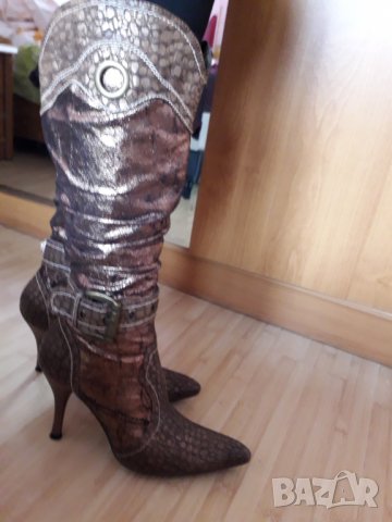 Дамски ботуши средно висок ток малък размер 35, снимка 10 - Дамски ботуши - 12015417
