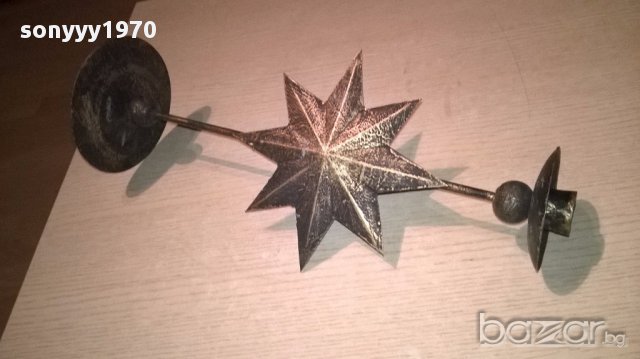 Метален свещник-40х16см-внос швеицария