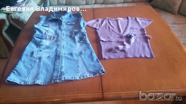 Дънков сукман+подарък елече, снимка 1 - Детски панталони и дънки - 10640942