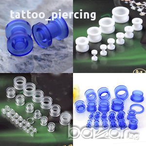 Чифт акрилни флешове- черни,сини,бели,прозрачни(различни размери), снимка 2 - Обеци - 8361785