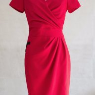 Червена рокля с къси ръкави марка KarteS, снимка 1 - Рокли - 18336322