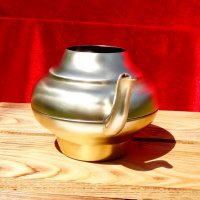 Старинен чайник от месинг, снимка 4 - Антикварни и старинни предмети - 19156389