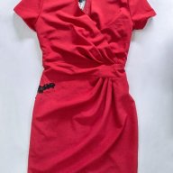 Червена рокля с къси ръкави марка KarteS, снимка 5 - Рокли - 18336322