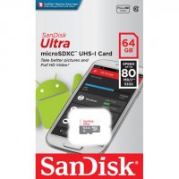 MicroSD карта памет клас 10 SANDISK без адаптер 64GB, снимка 1 - Карти памет - 23125054