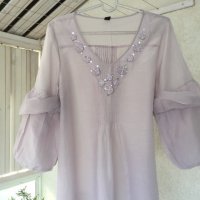 Разкошна блуза коприна и памук, снимка 1 - Туники - 25593818