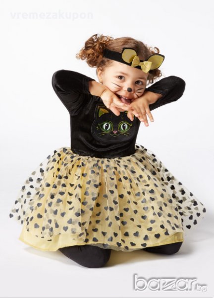 И специално за най-малките принцеси прекрасна рокля Коте с диадема, снимка 1