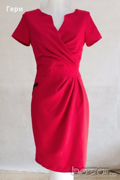 Червена рокля с къси ръкави марка KarteS - M, снимка 1