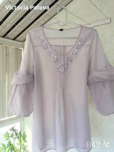 Разкошна блуза коприна и памук, снимка 1