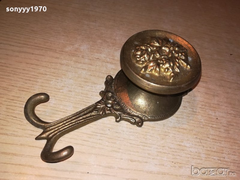 масивна закачалка-18х7х5см-бронз/мед/месинг, снимка 1