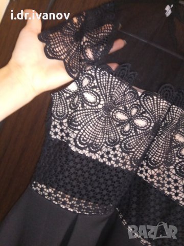 черна рокля официална с дантела , снимка 2 - Рокли - 25502875