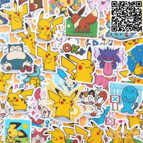 40 бр Покемон Pikachu Pokemon Пикачу самозалепващи лепенки стикери за украса декор картонена торта , снимка 2 - Други - 22899588