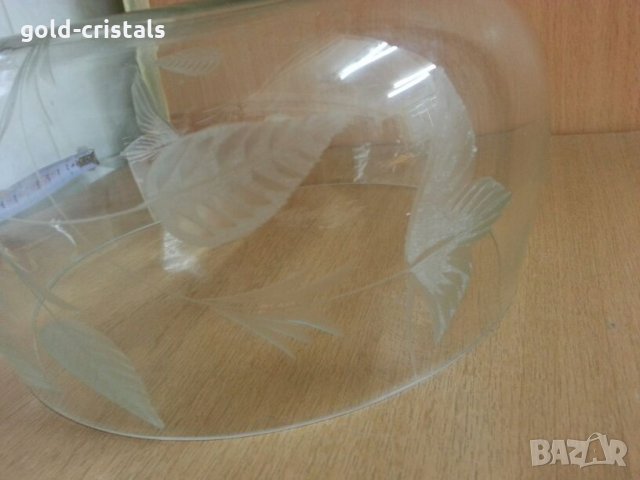 кристална гравирана купа, снимка 7 - Антикварни и старинни предмети - 25187110