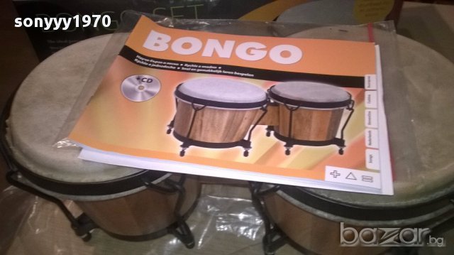 New bongos set+cd-40x23x19-made in germany-внос швеицария, снимка 12 - Ударни инструменти - 16949410
