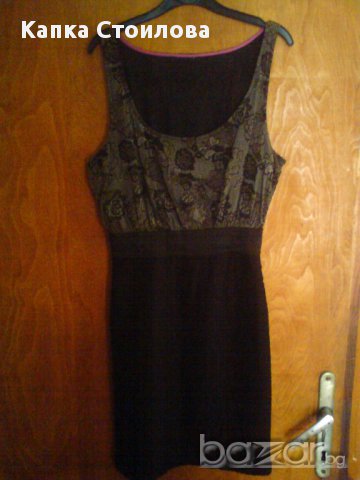  Къса рокля по тялото в сиво и черно  М, снимка 7 - Рокли - 8695021