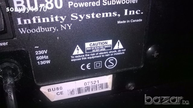 infinity bu-80 powered subwoofer-made in canada-внос англия, снимка 13 - Тонколони - 19592199