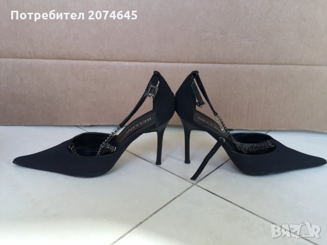 Bellini черни обувки с камъни на ток/абитуриентски/официални N38, снимка 5 - Дамски обувки на ток - 22787646