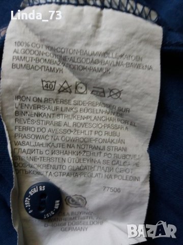 Мъж.тениска-"ANGELO LITRICO"-C&A,цвят-тюркоазено синьо+бяло. Закупена от Германия., снимка 7 - Тениски - 21859060