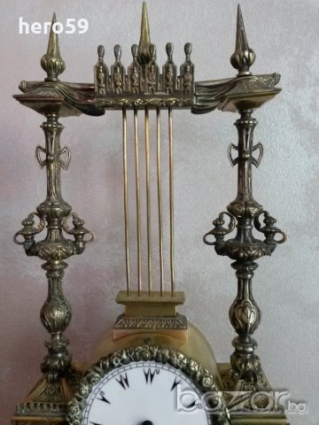 Много рядък Турски бронзов каминен  часовник/Ottoman Turkich Clock/, снимка 10 - Колекции - 21102895