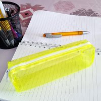Прозрачен ученически несесер за моливи неонови цветове малък, снимка 5 - Ученически пособия, канцеларски материали - 26199003