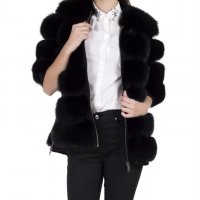 Дамско палто от лисица черно, снимка 2 - Палта, манта - 20450315