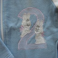 Светлосин анцуг МОМИЧЕ горно и долно + блуза, снимка 2 - Детски Блузи и туники - 15686714