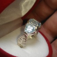 Сребърен пръстен с топаз, снимка 3 - Пръстени - 18535400