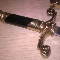 нож сабя-златна кама с ножница-метални-38х11см-внос швеицария, снимка 14 - Колекции - 23662044