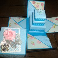 Експлодираща кутия с торта, обувки, подарък за рожден ден, сватба, годеж, кръщене, бебе, прощъпулник, снимка 4 - Подаръци за рожден ден - 20880790