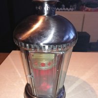 иноксов фенер с стъкла-за свещ-внос холандия-34х19см, снимка 15 - Колекции - 20893381