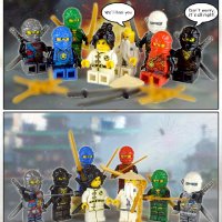 8 фигурки за Лего конструктор Ninjago Нинджаго за игра и украса на торта пластмасови , снимка 1 - Фигурки - 22690810