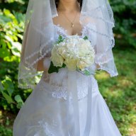 Продавам сватбена рокля+було+букет, снимка 4 - Сватбени рокли - 16995771