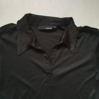 Черна блуза с яка, снимка 2 - Блузи с дълъг ръкав и пуловери - 21242285